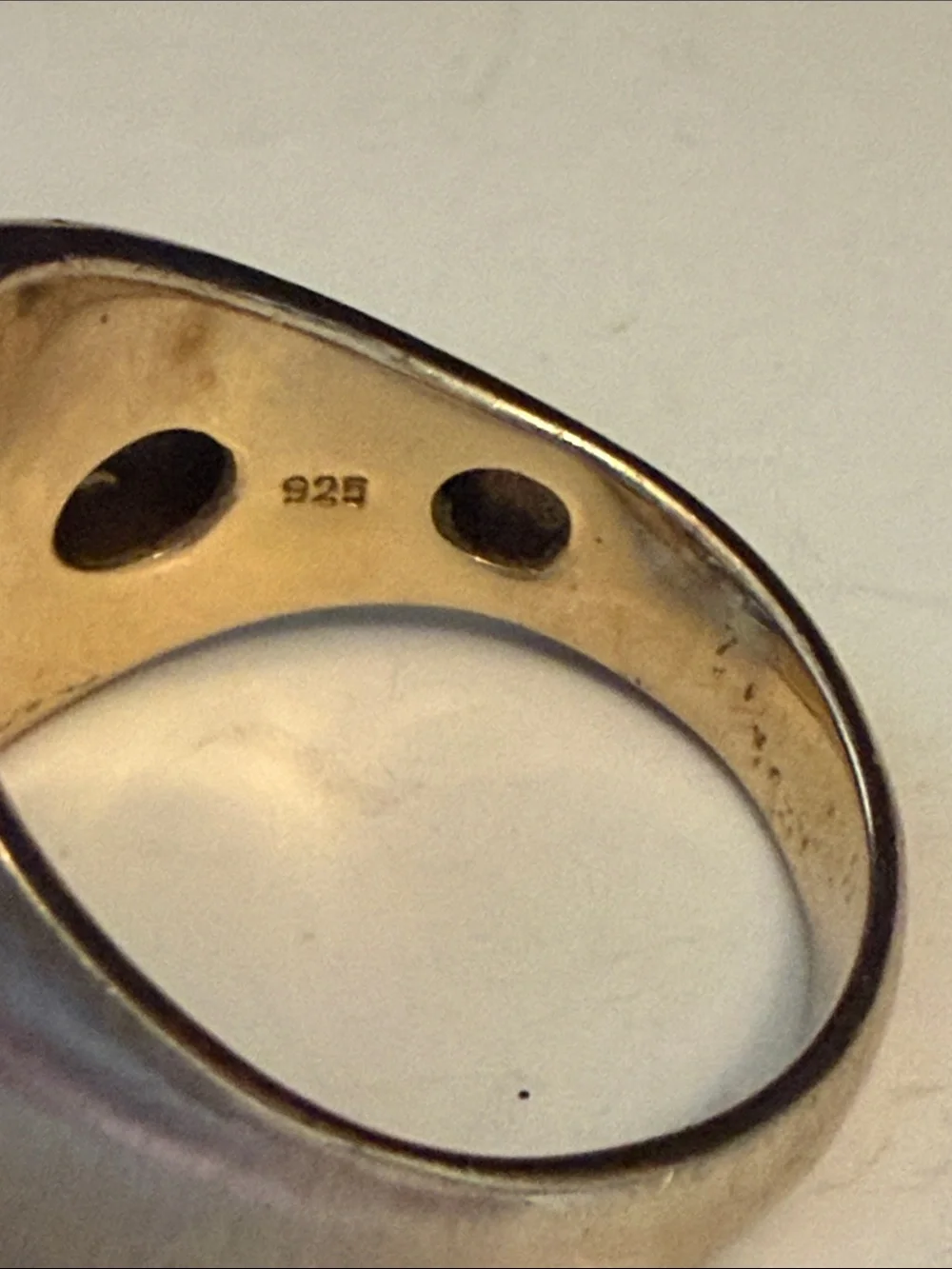 Vtg SAZ Gold over 925 Horseshoe Ring